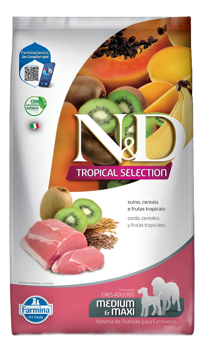 N&D Tropical Selection - Canino Adulto Mediano / Grande - 10 + 2Kg de REGALO!