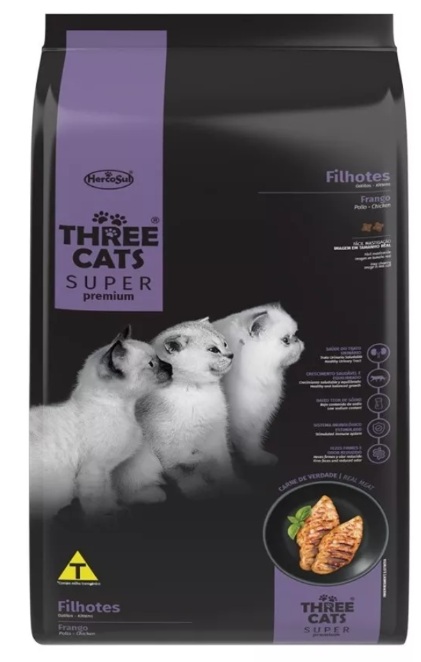 Three Cats Super premium: Filhotes - Pollo 3Kg