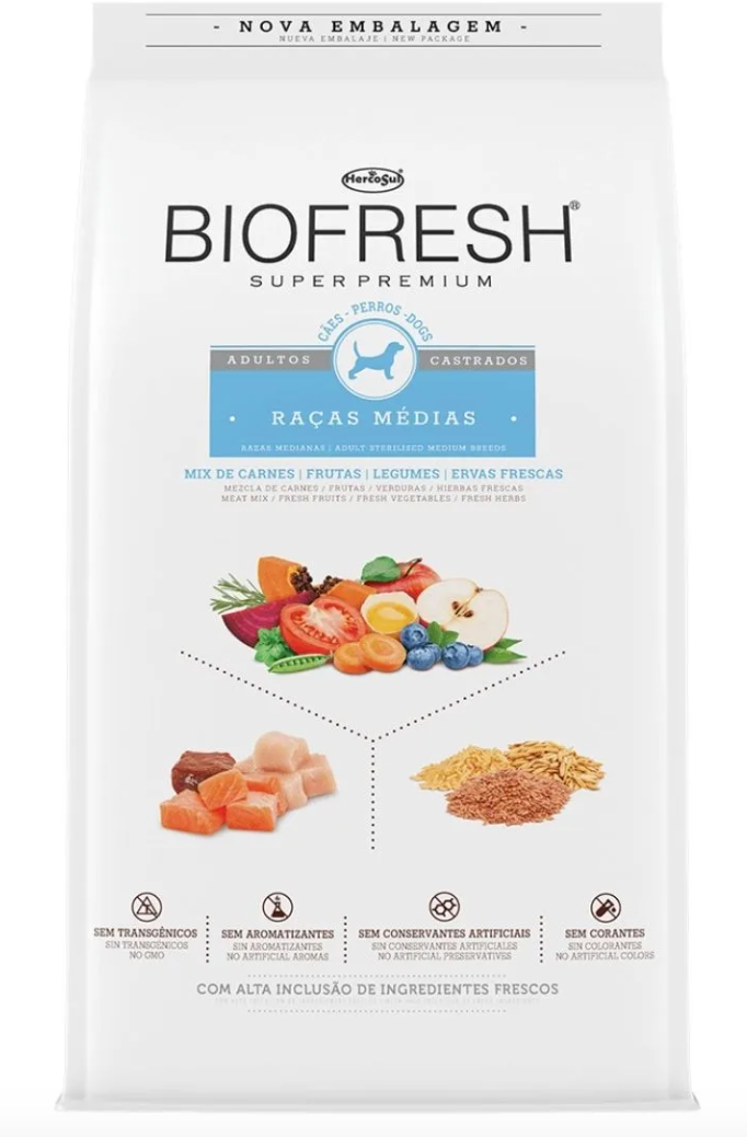 BIOFRESH: Caninos Castrados - Razas Medianas (10.1kg)